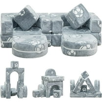 LinkRomat Modular Kids Play Couch, Kids Gifts for Playroom Bedroom, Glow in The Dark, 8 Pcs Convertible Play Couch with High-Density Foam for Boys Girls