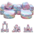 thumbnail image 1 of LinkRomat Modular Kids Play Couch, Kids Gifts for Playroom Bedroom, Glow in The Dark, 8 Pcs Convertible Play Couch with High-Density Foam for Boys Girls, 1 of 10