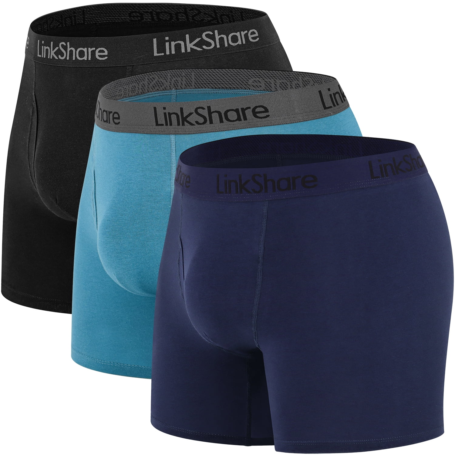 LinkShare Men's Underwear Boxer Briefs Cotton Stretch Trunks Short Leg ...