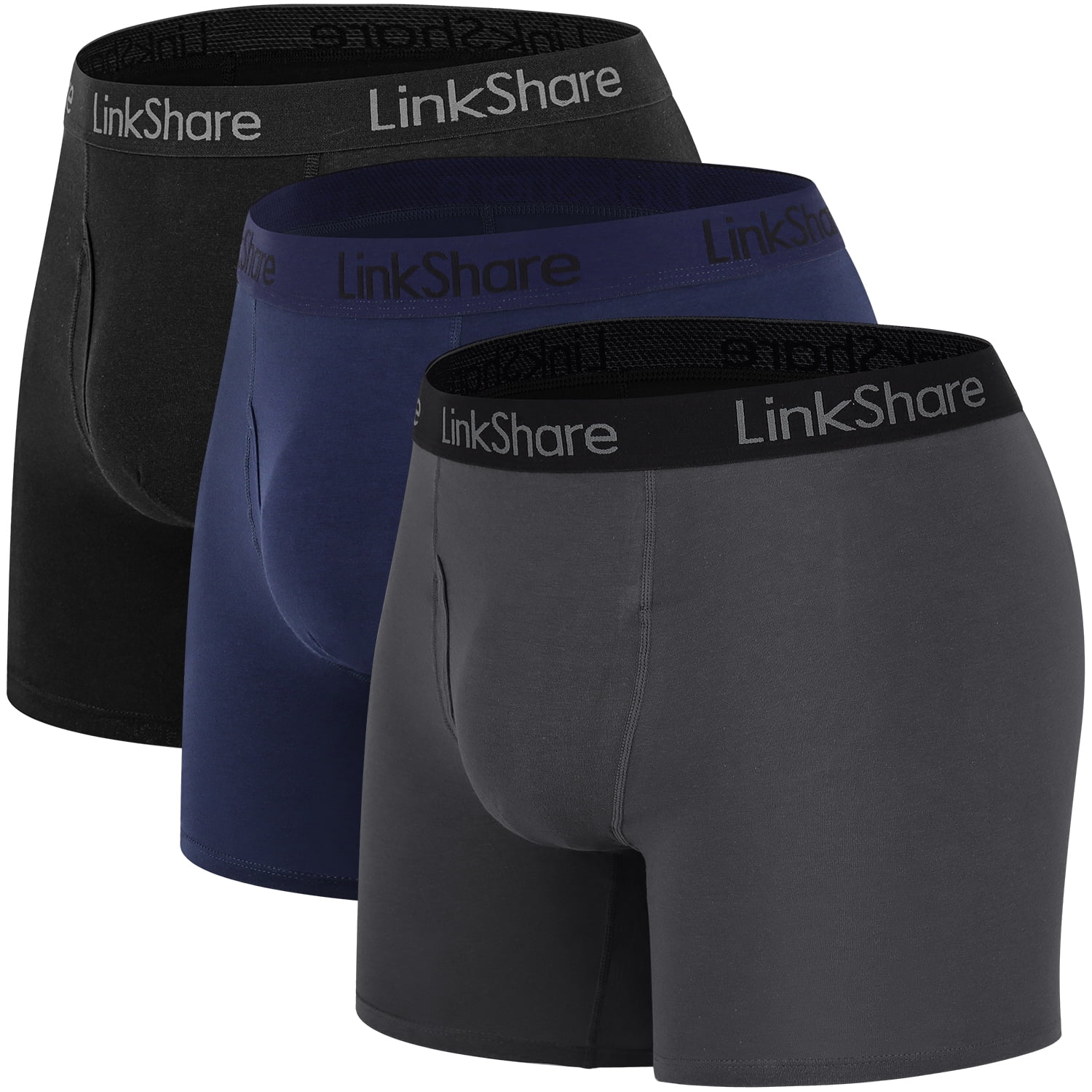 LinkShare Men's Underwear Boxer Briefs Cotton Stretch Trunks Short Leg ...