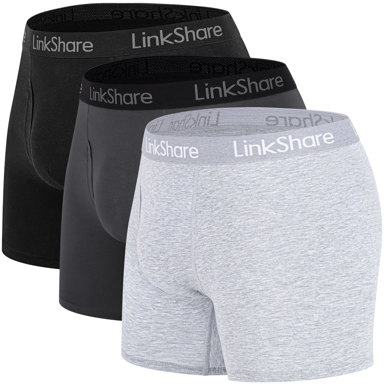 LinkShare Men's Underwear Boxer Briefs Cotton Stretch Trunks Short Leg ...