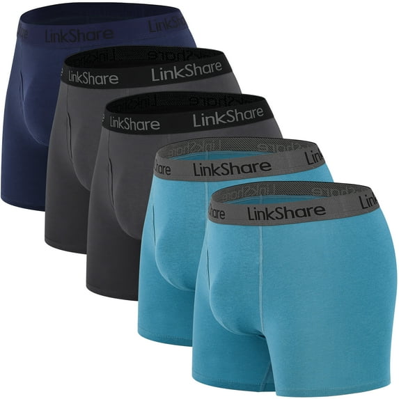 LinkShare Men's Underwear Boxer Briefs Cotton Stretch Trunks Short Leg Underwear for Men