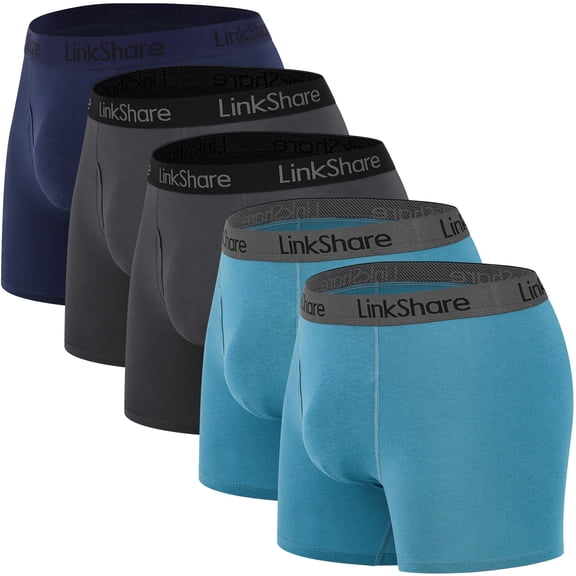 LinkShare Men's Underwear Boxer Briefs Cotton Stretch Trunks Short Leg Underwear for Men