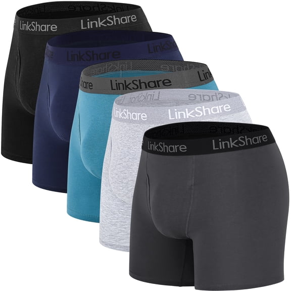 LinkShare Men's Underwear Boxer Briefs Cotton Stretch Trunks Short Leg Underwear for Men