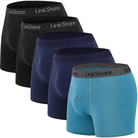 LinkShare Men's Underwear Boxer Briefs Cotton Stretch Trunks Short Leg Underwear for Men