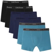 LinkShare Mens Underwear Boxer Briefs Cotton Stretch Trunks Short Leg Underwear for Men 6-Pack Multicolor-L
