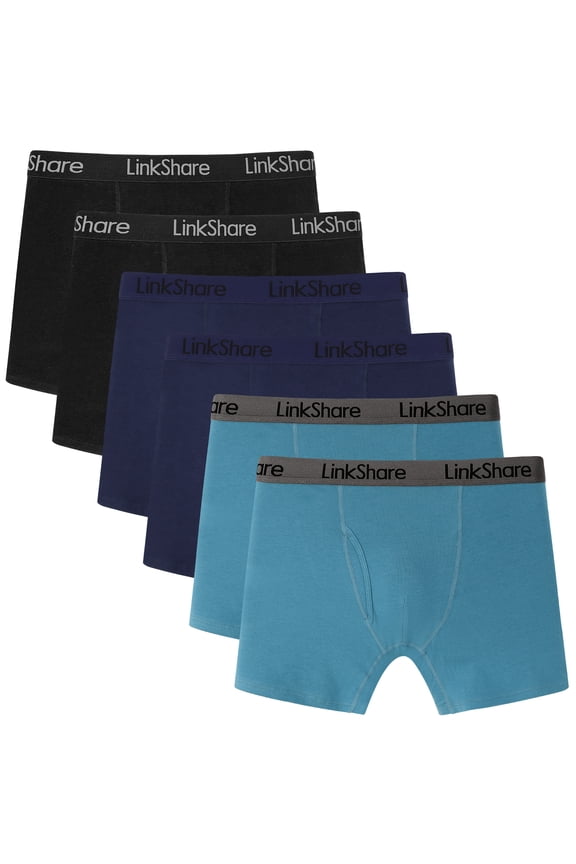 LinkShare Men's Underwear Boxer Briefs Cotton Stretch Trunks Short Leg Underwear for Men 6-Pack Multicolor-XXXL
