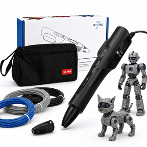 LinkSpoX 3D Printing Pen Complete Kit, Adjustable Temp & Speed, LCD Display, PLA/ABS, black