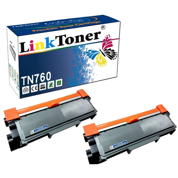 LinkToner Compatible Replacement for Brother Printer Toner Cartridges TN-760 TN-730   2 Pack