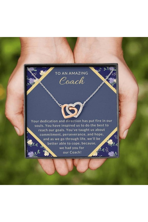 Linked Hearts Necklace, Cheer Coach, Cheer Coach Gift, Cheerleading Coach, Coach Gift, Gift for Coach, Cheerleader Coach, Coach Thank You