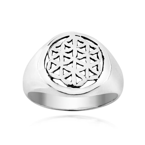 Linked Lilies Flower of Life .925 Sterling Silver Ring