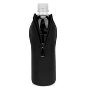 Linkidea Disposable Water Bottle Sleeve Compatible with Smartwater 16.9/20Fl Oz, Evian 16.9Fl Oz, Insulated Neoprene Plastic Bottled Water Cover with Lockable Zipper 1 Pack/Black