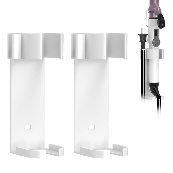 Linkidea 2 Pack Curling Iron Holder Wall Mount for Devices Diameter Under 1.38" (3.5CM), Hair Styling Tool Storage Organizer, Hairdressing Hanging Rack Stand for Flat Irons, Curling Wands (White)