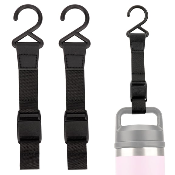 Linkidea 2 Pack Fence Hooks for Water Bottle, Compatible with YETI Rambler Bottle 18oz/26oz/36oz/46oz/64oz, S Shaped Hook Hanger Magnetic Buckle for Outdoor Sports Camping
