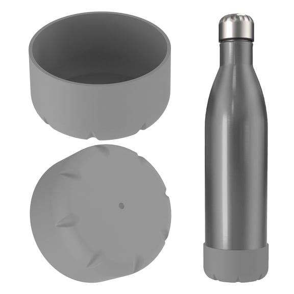 Linkidea 2 Pack Water Bottle Boot Compatible with 25oz ORIGINAL, BJPKPK, Konokyo 25oz Cola Shaped Bottles, Silicone Bottle Boot Bottom Sleeve Cover Protector, Bottle Bumper (Gray)