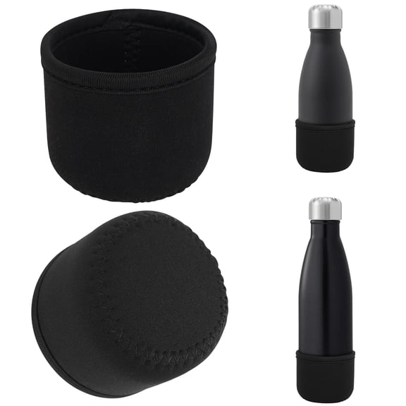 Linkidea 2 Pack Water Bottle Boot Compatible with 9oz/12oz/17oz S ORIGINAL, BJPKPK, MIRA Cascade Cola Shaped Bottles, Neoprene Bottle Bottom Bumper Protector (Black)
