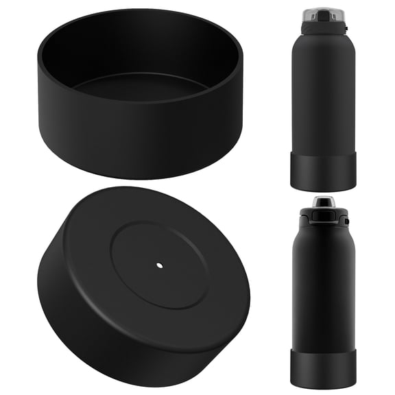 Linkidea 2 Pack Water Bottle Boot Compatible with Ello Cooper / Pop & Fill Bottle 40oz, Silicone Anti-Slip Bottle Bottom Sleeve Bumper Protector (Black)