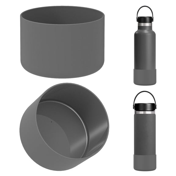 Linkidea 2 Pack Water Bottle Boot Compatible with Hydra Flask Wide Mouth 12oz/14oz/16oz/18oz/20oz, Silicone Bottle Bottom Sleeve Bumper Protector (Stone)
