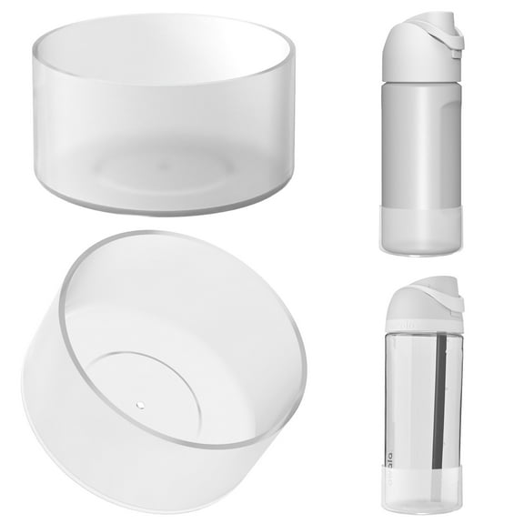 Linkidea 2 Pack Water Bottle Boot Compatible with Owala FreeSip 16oz, FreeSip Tritan 25oz, Silicone Anti-Slip Bottle Bottom Bumper Protector (Clear White)