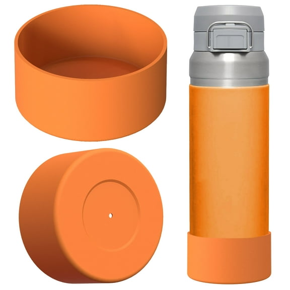Linkidea 2 Pack Water Bottle Boot Compatible with Stanley Quick Flip GO 36oz, Silicone Waterbottle Bottom Bumper Protector (Orange)
