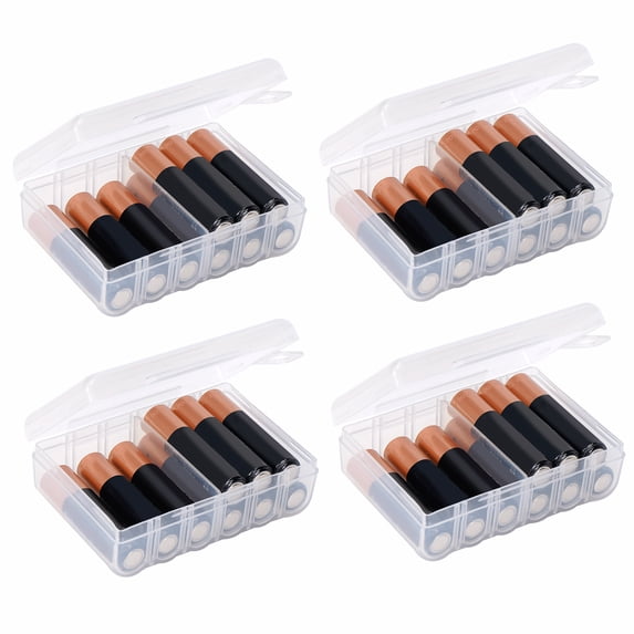 Linkidea 4 Packs Small AAA Battery Storage Organizer Box, 12 AAA ...