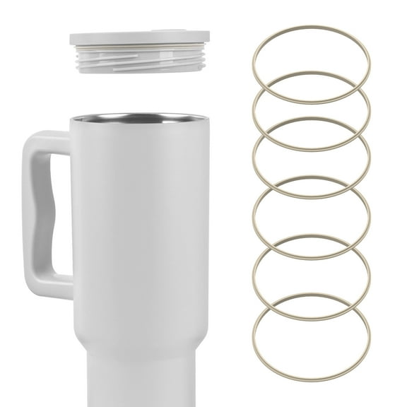 Linkidea 6 Pack Water Bottle Gasket Replacement Compatible with Simple Modern Trek 40oz Tumbler, Silicone O Ring Leak Proof Rubber Seal with Tweezer for Bottle Lid, Apricot