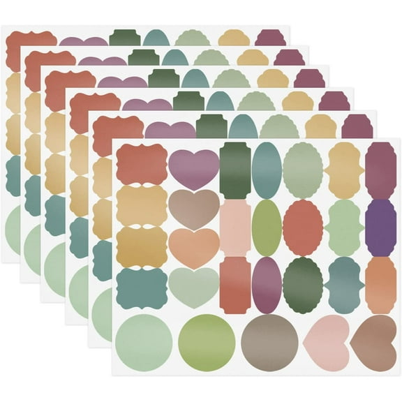 Linkidea 6 Sticker Labels with Whiteboard Pen for Spice Jars, Essential Oil Bottles, Food Containers, (168Pcs, Small )