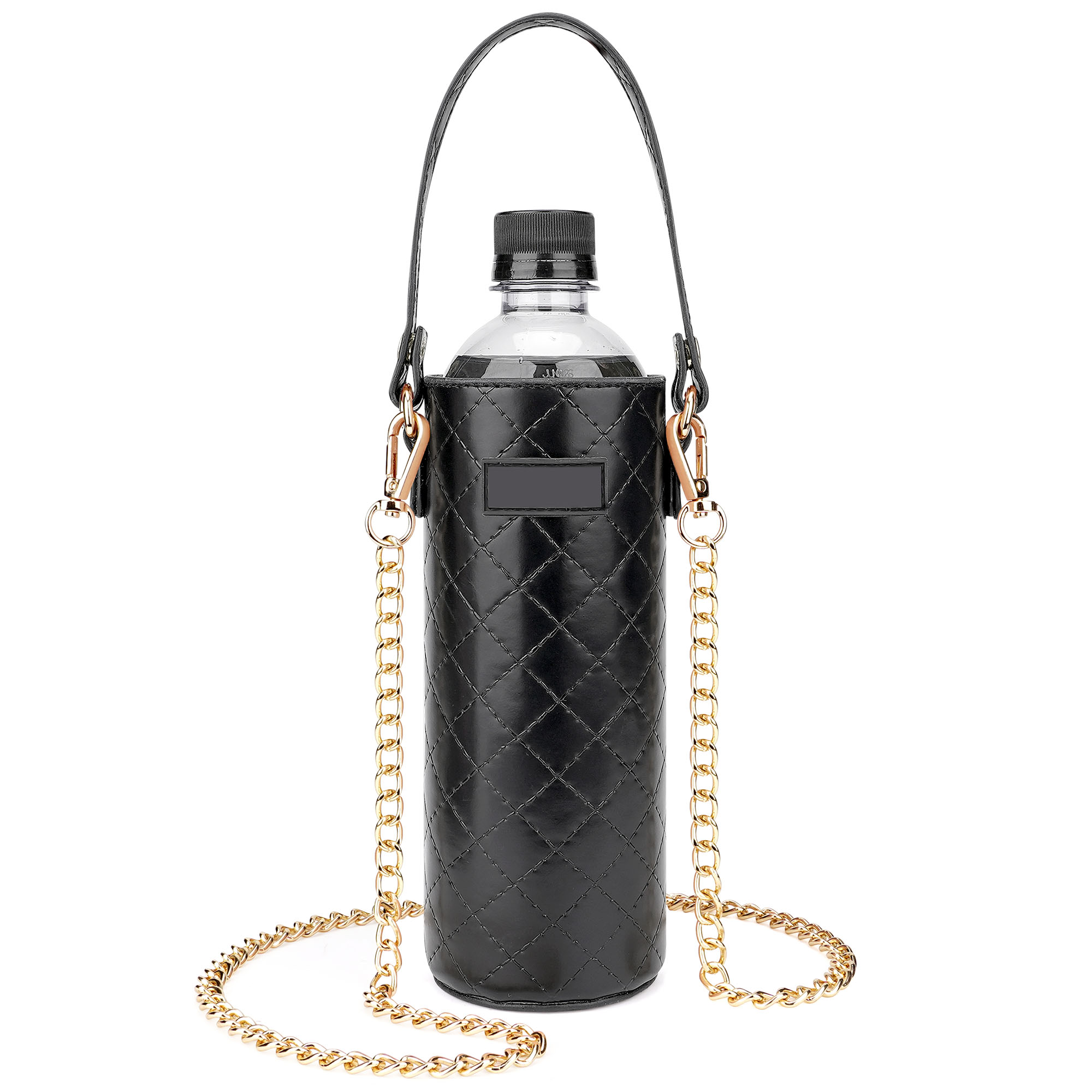Linkidea Custodia Termica In Neoprene Per Bottiglia Smartwater 33,8 Oz - Con Cerniera E Manico, Nero