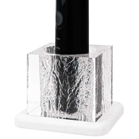 Linkidea Electric Toothbrush Holder with Diatomite Tray, Acrylic Countertop Electronic Brush Organizer Compatible with Oral-B iO, Philips Sonicare ProtectiveClean (White)