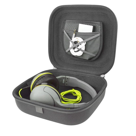 Linkidea Headphones Carrying Case Compatible with Audio Technica ATH-M50x, Philips SHP9500 and More, Protective Hard Shell Travel Bag with Cable, Charger Storage (Grey)