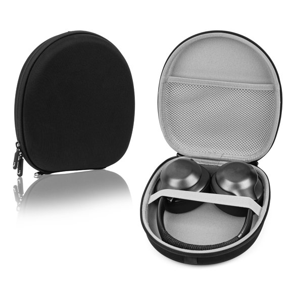 Linkidea Headphones Carrying Case Compatible with Audio Technica, Boses, Grado, S0NY, SkullCandy, Protective Hard Shell Travel Bag with Cable, Charger Storage (Black)