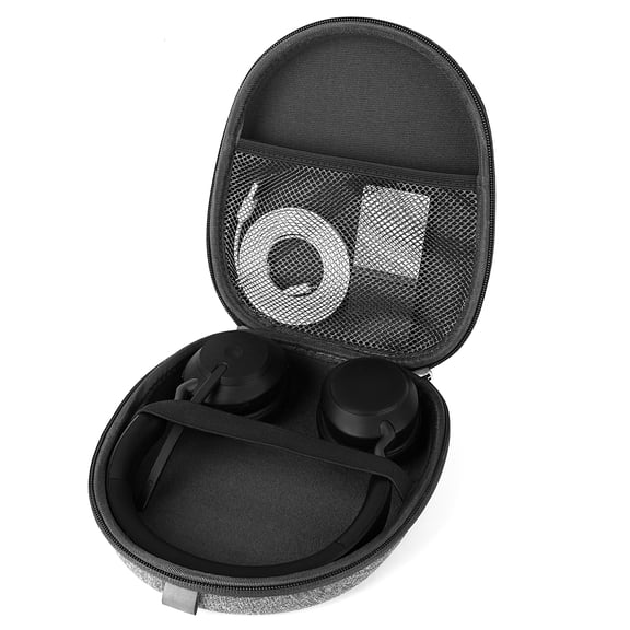 Linkidea Headphones Carrying Case Compatible with Jabra Evolve2 75, Logitech H820e, Grado SR80, Protective Hard Shell Travel Bag with Cable, Charger Storage (Grey)