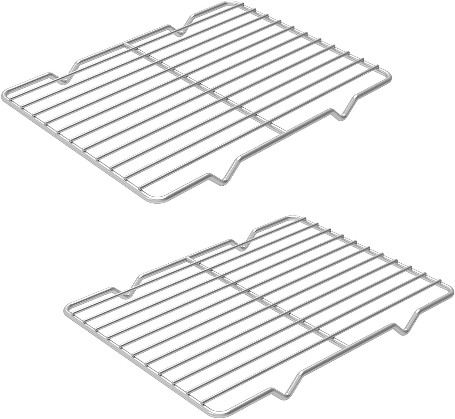 Metal Grate Cooling Rack Pack of 2 Stainless Steel Baking Cooling Rack Rectangle 8 x 10 Oven Safe Grid Wire Racks for Roasting Disposable Pan