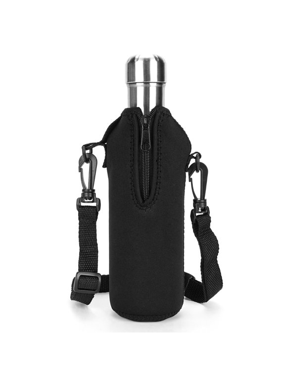 Neoprene Water Bottle Carrier with Strap Compatible with S ORIGINAL, Koodee, MIRA 17oz Cola Shaped Bottle, Insulated Waterbottle Sling Bag Holder with Shoulder Strap, Black