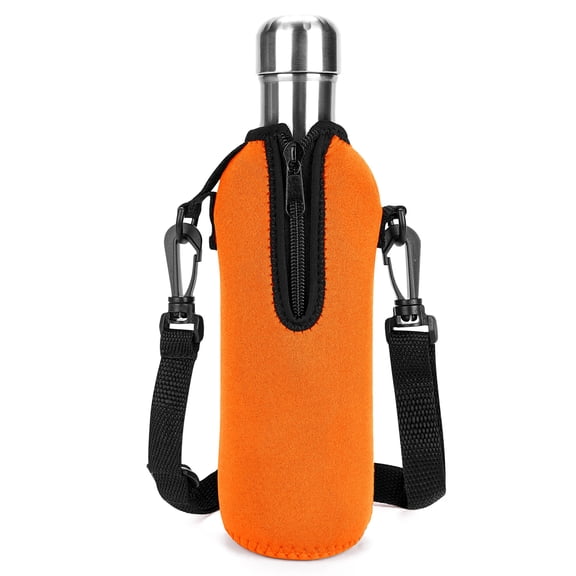 Linkidea Neoprene Water Bottle Carrier with Strap Compatible with S ORIGINAL, Koodee, MIRA 17oz Cola Shaped Bottle, Insulated Waterbottle Sling Bag Holder with Shoulder Strap, Orange
