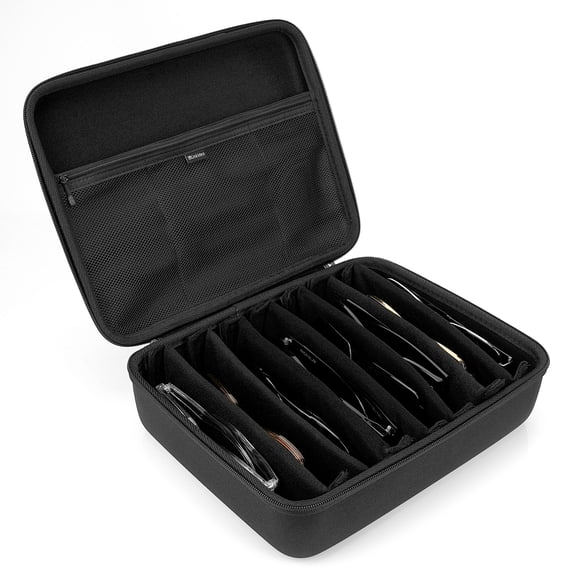 Linkidea Oversized Sunglasses Case, Large Frame Glasses Case for Sunglass, Eyeglasses Travel Bag Compatible with Oakley W0OO9465VE/W0OO9471 RayBan Aviator Max/Old Aviator (Black)