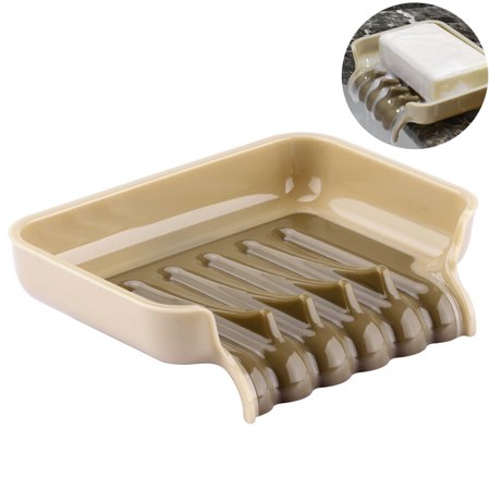 Linkidea Self Draining Soap Dishes, Plastic Slanted Sink Easy Clean Soap Tray, Soap Saver for Shower Waterfall Counter Top with Suction Cup