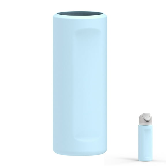 Linkidea Silicone Water Bottle Sleeve Compatible with Owala FreeSip 24oz, Anti-Slip Protector Waterbottle Boot, Bottle Bumper Cover, Blue