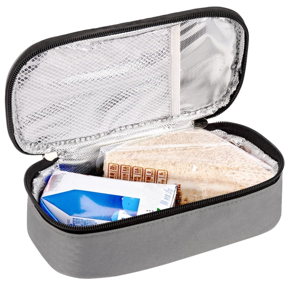 Linkidea Travel Snack Bags, Thermal Insulated Container for Fruit, Lightweight Leakproof Outdoor Food Cooler Bag, Portable Storage Accessories Fits Picnic (Grey)