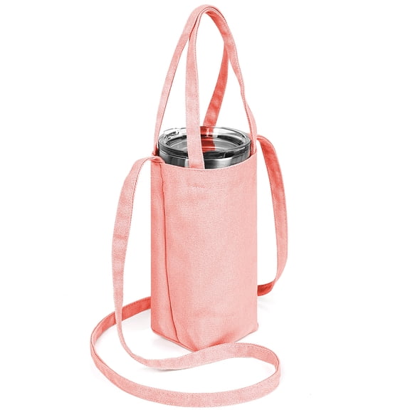 Linkidea Tumbler Carrier with Strap Compatible with YETI Rambler Tumbler 30oz, IRON FLASK Classic Tumbler 2.0 20oz/24oz/32oz, Waterbottle Sling Bag Coffee Mug Holder, Shoulder Strap, Pink