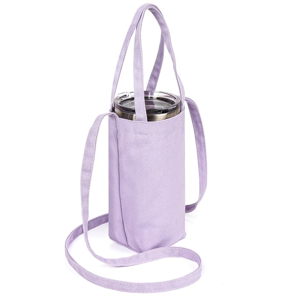 Linkidea Tumbler Carrier with Strap Compatible with YETI Rambler Tumbler 30oz, IRON FLASK Classic Tumbler 2.0 20oz/24oz/32oz, Waterbottle Sling Bag Holder Shoulder Strap, Light Purple