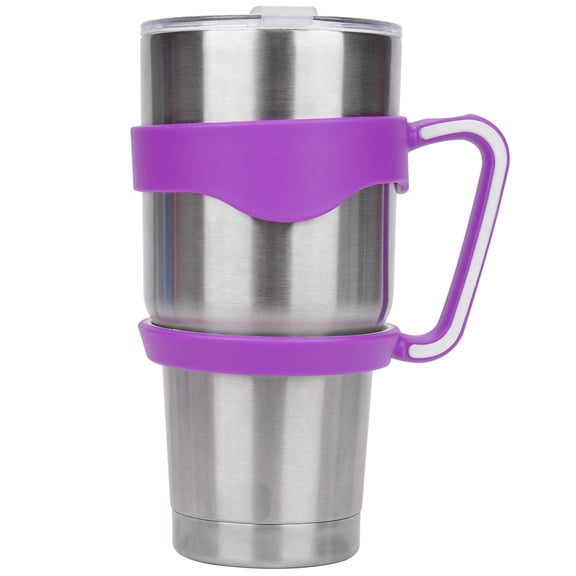 Linkidea Tumbler Handle Compatible with 30oz YETI Rambler, OZARK TRAIL Tumbler, Portable Anti Slip Travel Mug Grip, Purple