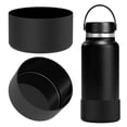 thumbnail image 1 of Linkidea Water Bottle Boot Compatible with Hydra Flask Wide Mouth Flex Cap/Straw Lid/Chug Cap 32oz/40oz, Silicone Bottle Bottom Sleeve Cover Protector, Bottle Bumper (Black / 2 Pack), 1 of 6