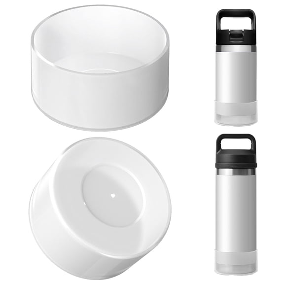 Linkidea Water Bottle Boot Compatible with YETI Rambler Jr. Kids 12oz, Rambler 12oz/18oz, Yonder 20oz/25oz, Silicone Anti-Slip Bottle Bottom Sleeve Bumper Protector (Clear White / 2 Pack)