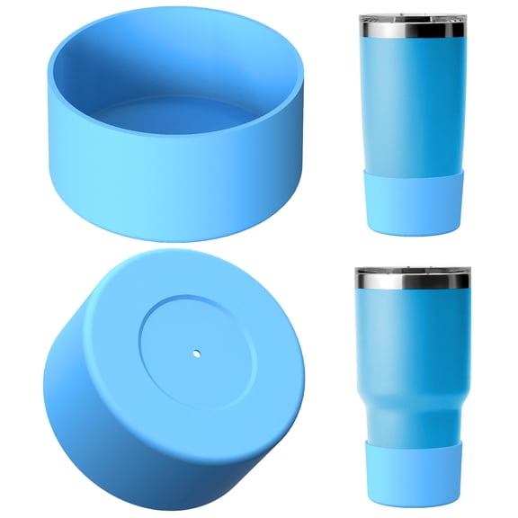 Linkidea Water Bottle Boot Compatible with YETI Rambler Travel Mug 20oz/30oz, Tumbler 20oz/30oz, Silicone Anti-Slip Water Bottle Bottom Sleeve Cover Protector (Blue / 2 Pack)