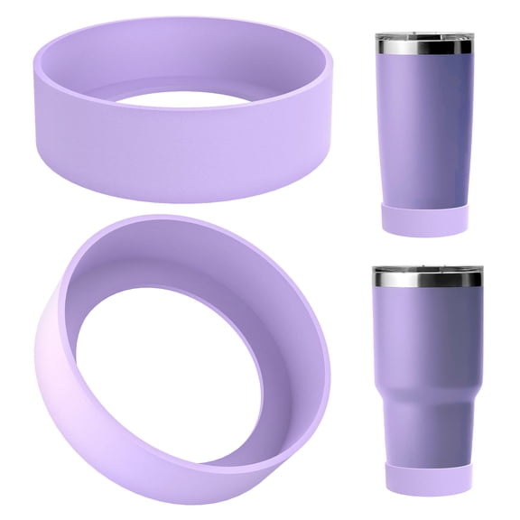 Linkidea 2 Pack Water Bottle Boot Compatible with YETI Tumbler 20oz/30oz, Travel Mug 20oz/30oz, Silicone Anti-Slip Waterbottle Bottom Sleeve Cover Protector (Violet)