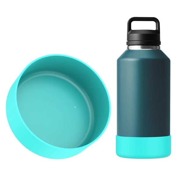 Linkidea Water Bottle Boot Compatible with YETI Rambler Bottle 64oz, Silicone Water Bottle Bottom Sleeve Cover Protector, Waterbottle Bumper (Mint)