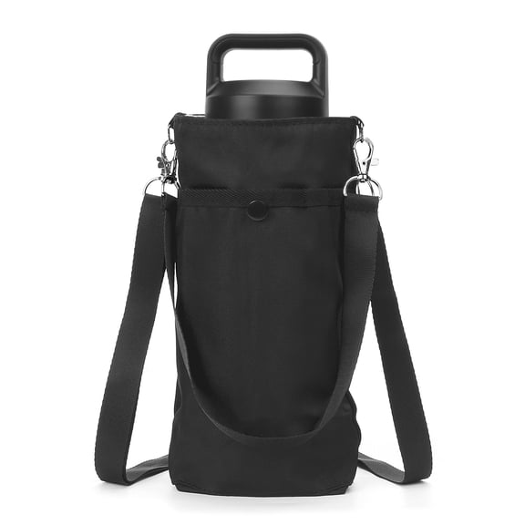 Linkidea Water Bottle Carrier Compatible with YETI Rambler Bottle 18oz/26oz, Owala FreeSip 24oz, Waterbottle Sling Bag Holder with Shoulder Strap, Black
