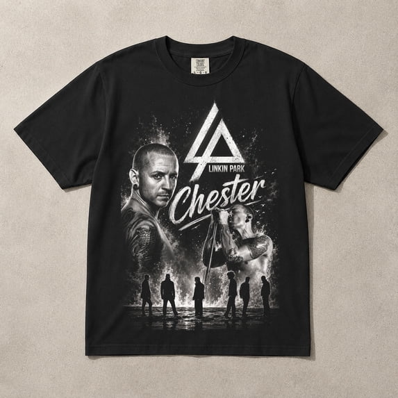 Llnkin P@rk Chester Bennington Tribute Graphic T-Shirt Rock Band Memorial Merch