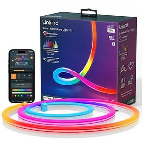 Linkind EN6 Smart Neon Rope Light, 10ft Wi-Fi RGBIC LED, Compatible with Alexa and Google Assistant, APP Control, Music Sync, Color Changing